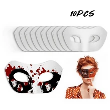 10 piezas Máscaras de gato DIY pintadas de blanco, máscaras en blanco de media cara para disfraz de animales, disfraces de Halloween, herramientas de maquillaje. [Uso versátil]: Las máscaras de gato son adecuadas para todas las personas y son un accesorio multifuncional para diversas ocasiones.