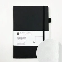 Journal à pois de type Bullet A5 pour la créativité - Cahier à grille de points de 100 g/m², avec 160 pages numérotées et une reliure à plat, idéal pour un usage personnel, les objectifs et l'organisation