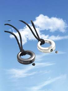 1pc Custom Text Urn Necklace For Human Or Pet Ash For Him Custom Carving - Eternal Circle Of Life - Cremation Jewelry - Memorial Jewelry - Gift Of Compassion