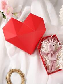 1pc Valentine's Heart Shaped Gift Box, Creative High-End Packaging Box (Requires Self-Assembly) - Multicolor - View 2