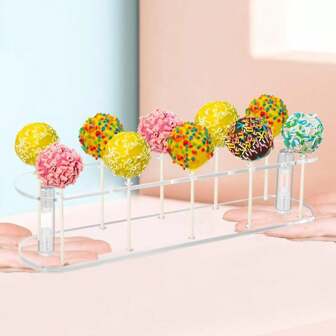 1Pc Acrylic 10 Holes Cake Pop Stand, For Drying, Lollipop Holder Stand For Wedding, Halloween Christmas Candy Decorative