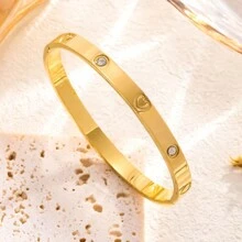 Pulseira de amor de alta qualidade em aço titânio 18K que não desbota