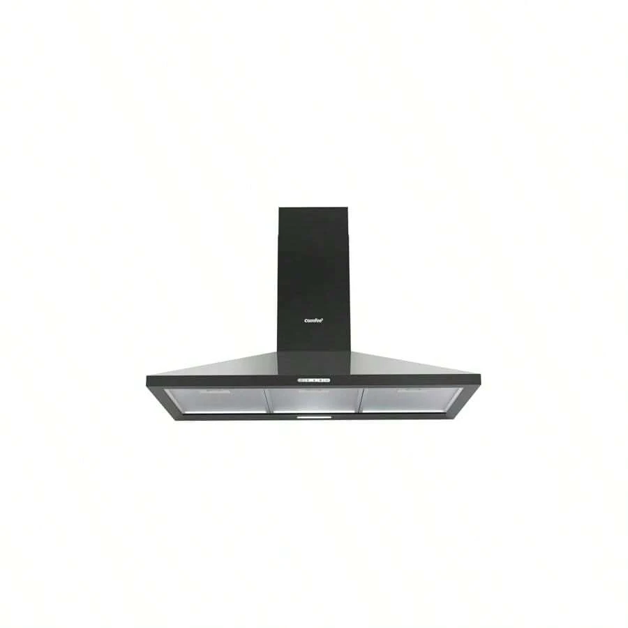 90 Cm Chimney Cooker Hood Extractor Hood LED Recirculating Ducting System Wall Mounted Range Hood 900 Mm Extractor Fan Black - 90cmBlackHood - View 1