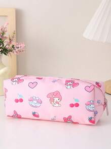 1 件 Sanrio 角色大容量文具收纳袋、时尚桌面收纳盒、适合学生和办公室使用的可爱铅笔盒 - 超值礼物！、办公室收纳盒、桌面收纳盒、笔收纳盒、笔收纳、笔盒、铅笔托盘、桌面收纳盒、笔筒