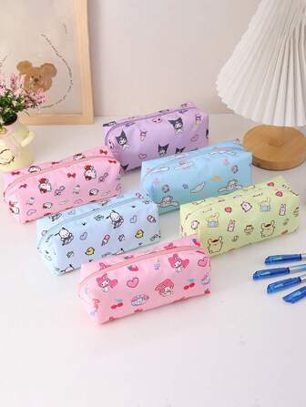 Sanrio 1pc Sanrio Character Large Capacity Stationery Storage Bag, Stylish Desk Organizer Box, Cute Pencil Case For Students And Office Use - Great Gift!, Office Organizers, Desk Top Organizer, Pen Organizers, Storage For Pens, Pens Case, Pencil Tray, Desk Organizer, Pen Holder