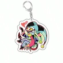 Anime GOODS Anime Acrylic Keychain -Vicky Charlie Alastor Cute Y2K Cartoon Pendant, Suitable For Bags And Keys, Perfect Gift For Fans, Cosplay Accessories Car Key Bag Backpack Small Jewelry Key Ring Accessories Creative Student Gifts Anime Derivatives, Creative Backpack Pendants, Car Key Pendants, Acrylic Keychains, Japanese Comic Pendants, Neko Contents Seed Keychain Collectibles, Pendants, Otaku Collection Gifts, Cheap Gifts School Letter Car Accessories Goth