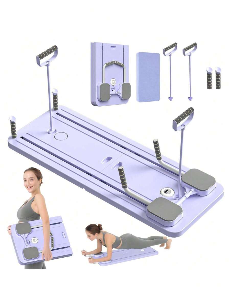 Pilates Board - 2025 Pilates Reformer Set, Multi-Purpose Foldable Pilates Reformer Board For Home, 5 In 1 Pilates Sliding Board (Purple) - [Bán chạy] Purple Professional (Bao gồm bắp tay và tạ cơ bụng) - Xem 1