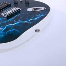 Guitarra eléctrica de tamaño completo de 39 pulgadas, estilo relámpago, para principiantes, con bolsa