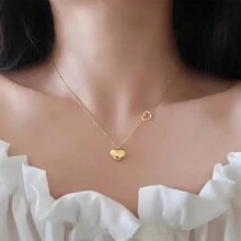 Simple Non-Fading Love Necklace 18K Niche Titanium Steel Design - 金色 - 查看 8