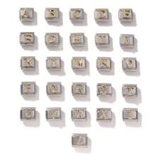 1pc Stainless Steel Rhinestone Inlaid Gold 26 Alphabet Modular Disassembled Bracelet, DIY Jewelry Accessory