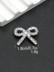 6 件/套时尚水晶蝴蝶结金属纽扣，女士婚纱、西装、夹克、毛衣装饰，衣服、包、毛绒玩具、缝纫 DIY 配件