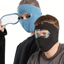 Winter Warm Face Mask Breathable Polar Fleece Outdoor Riding Windproof HD Goggles Anti-Fog Mask For Men Women - Multicolor - View 3