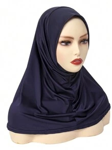 1pc Elastic Neck Gaiter - Soft & Breathable, UV Protection, Full Neck Coverage - Suitable For Casual Wear Hair Sleep Cap - A - View 1