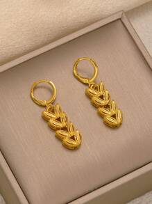 5 件/套复古优雅 18K 金枫叶首饰套装，适合女士、新娘首饰 - 金黃色 - 查看 4