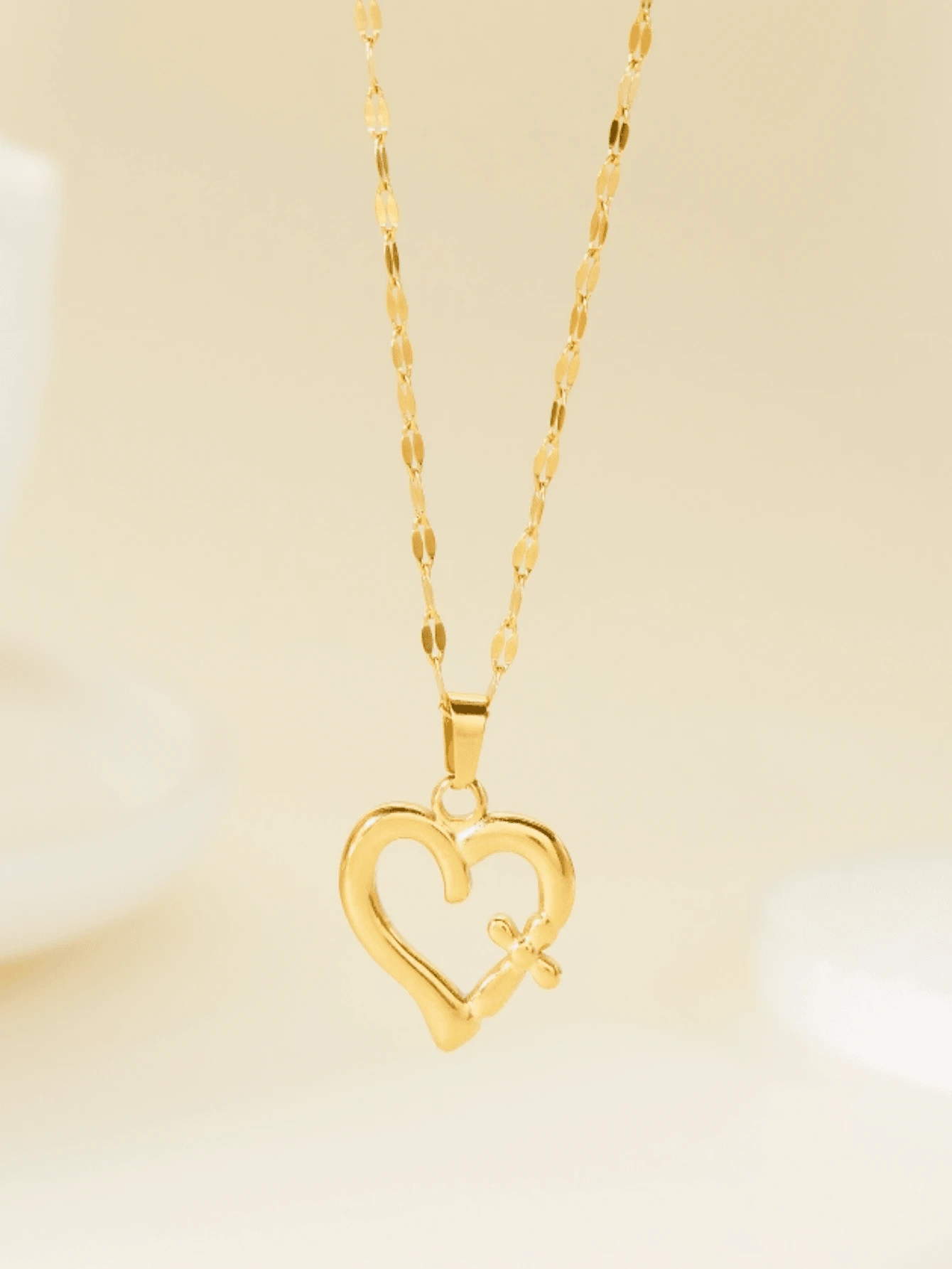 Collana Con Ciondolo Quadrifoglio E Cuore Silver-Pearl