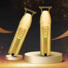 1pc Retro Hair Clipper Set USB Hair Clipper Electric Hair Clipper Automatic Hair Clipper Scissors - Gold - View 4