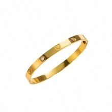 Pulseira de amor de alta qualidade em aço titânio 18K que não desbota