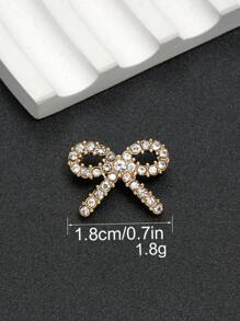 6 件/套时尚水晶蝴蝶结金属纽扣，女士婚纱、西装、夹克、毛衣装饰，衣服、包、毛绒玩具、缝纫 DIY 配件