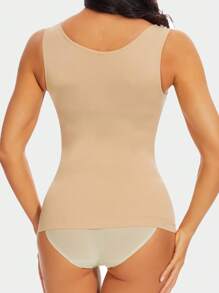 Shapewear kompressionslinne för kvinnor, byststödskroppsformare, högkompressionsväst för att smalna och lyfta - Aprikos - Visa 8