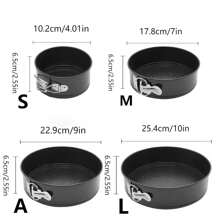 3pcs Round Spring Cake Pan, Carbon Steel Baking Pan, Baking Tool, Detachable Bottom, Non-Stick, Leak-Proof Design, Multi-Functional Home Cake Mold, Kitchen Utensils, Kitchen Small Tools - Multicolor - View 12