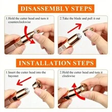 可充电二合一眉毛剃须刀和毛发剃须刀，带 LED 灯，面部脱毛器，无痛去除桃色绒毛、面部毛发、眉毛、唇毛 - 彩色 - 查看 9