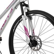 Bicicleta de montaña para mujer Rangeline de Huffy, 27.5 pulgadas, color plateado
