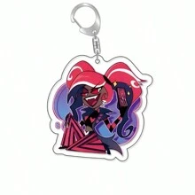 Anime GOODS Anime Acrylic Keychain -Vicky Charlie Alastor Cute Y2K Cartoon Pendant, Suitable For Bags And Keys, Perfect Gift For Fans, Cosplay Accessories Car Key Bag Backpack Small Jewelry Key Ring Accessories Creative Student Gifts Anime Derivatives, Creative Backpack Pendants, Car Key Pendants, Acrylic Keychains, Japanese Comic Pendants, Neko Contents Seed Keychain Collectibles, Pendants, Otaku Collection Gifts, Cheap Gifts School Letter Car Accessories Goth