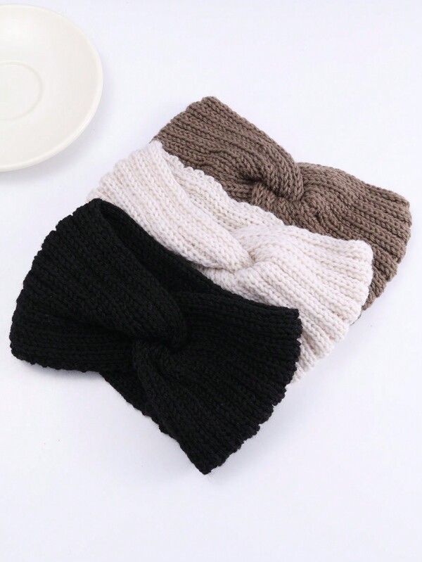3/4pcs Autumn/Winter Fashion Warm Knitted Criss-Cross Headband Ear Warmer Handmade Headwrap