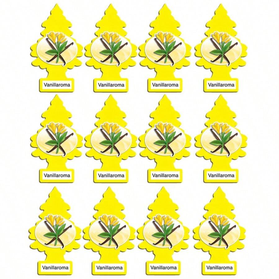 LITTLE TREES Air Fresheners Car Air Freshener. Hanging Tree Provides Long Lasting Scent For Auto Or Home. Vanillaroma, Pack Of 12 - Nhiều màu - Xem 1