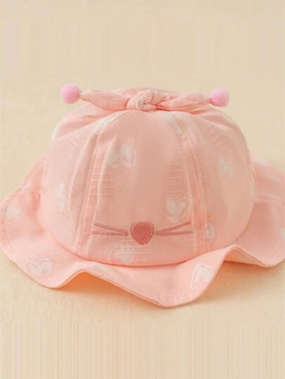 1 件幼儿可爱水桶太阳帽，春夏季节百搭，适合婴儿和儿童