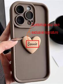 1pc Customized Phone Case, Cute Korean 3D Heart Silicone Phone Case Compatible With Iphone 11 12 13 14 15 Pro Max, Shock-Proof Candy Protective Cover