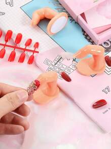 美甲练习架，带指甲或不带指甲的假手指，逼真的假手指，雕刻和彩绘美甲贴纸展示模型，美甲用品，美甲工具，美甲工具，返校，指甲，按压指甲的美甲工具