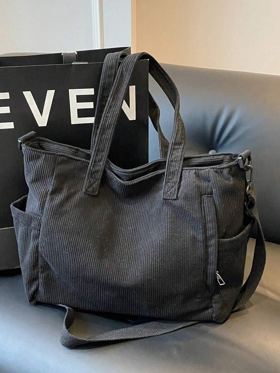Large Capacity Tote Bag, Casual Shoulder Bag, Versatile & Minimalist