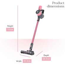 Cordless Anti-Tangle Vacuum Cleaner 2 Speed Control Rechargeable Battery 2-In-1 Crevice Tool Long Nozzle Pet Tool Wall Mount Kit 22.2V Pink - PoleVacuum - View 6