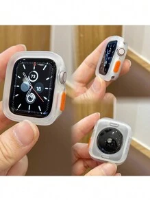 2pcs Silicone Sports Watch Band, Adjustable Breathable Wristband & Soft Full Coverage Protective Case, Compatible With Apple Watch 40/41/42/44/45/46/49mm, Apple Watch Ultra/SE/Series 10/9/8/7/6/5/4