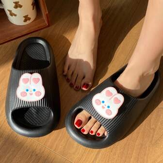 2025 春季新款女士拖鞋平底凉鞋，可爱室内户外穿着防滑派对活动休闲拖鞋