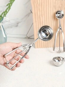 1pc/3pcs Stainless Steel Ice Cream Scoops, Cookie Dough Scoops, Baking Cookie Scoops, Ice Cream Scoops With Trigger Release, Suitable For Digging And Serving Ice Cream, Large/Medium/Small Cookie Scoops For Baking - Ice Cream Scoop - View 6