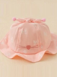 1 pieza Sombrero de pescador casual y lindo para niños pequeños, versátil, apropiado para primavera y verano - Rosa - Ver 10