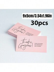 30 pezzi/50 pezzi Biglietti di ringraziamento, decorazioni per torte, confezioni regalo e biglietti di auguri, forniture per feste di compleanno e matrimonio, biglietti di apprezzamento per i clienti, adatti per negozi, rivenditori online, forniture per ufficio e negozi locali - Multicolore - Visualizzare 15
