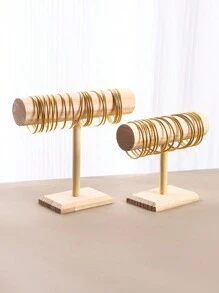 1pc Wood Bracelet Rack Display Stand, Multi-Layer Jewelry Organizer Holder For Bracelets, Watches, Necklaces Sun Travel Cool Back To School