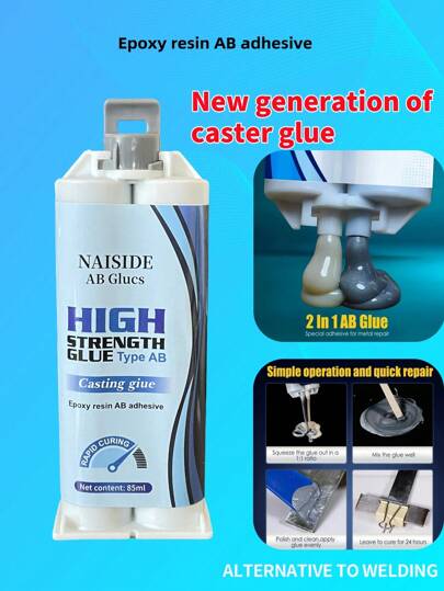 1pc 85ml Metal Repair Adhesive, Bonding Metal To Metal, Epoxy Resin Glue, Heavy Duty Waterproof Metal Glue, Liquid Metal Welding Agent, Metal Hole Filler, Welding Adhesive, High Strength Metal Welding Adhesive