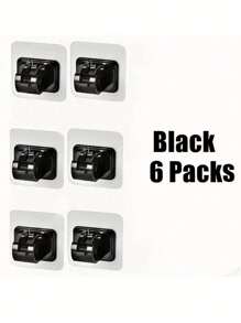 6PCS Curtain Rod Hooks Brackets, No Drill Adhesive Mounting For Hotel And Home Use, Easy Install Curtain Hanger Clips