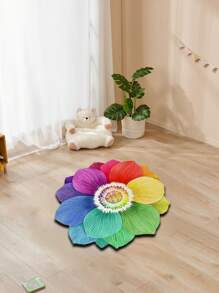 1pc Small Floral Flower-Shaped Carpet - Non-Slip, Dirt-Resistant, Machine Washable Carpet, Perfect For Living Room, Bedroom, Home Decor [Lotus Represents Purity And Love]