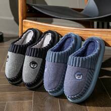 Pantuflas para hombre para interiores de otoño e invierno con suela gruesa de EVA, ligeras, cómodas, antideslizantes y de forro cálido