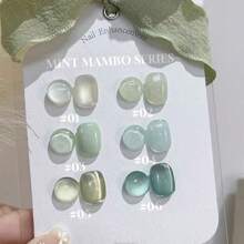 Miss Comoy 15ml Nova Série Mambo de Menta Quente Chinesa Esmalte de Unha Vegano Cor de Crepe Cor de Cardamomo Sistema de Vidro Verde Tintado Ameixa Azul-Esverdeado Contas de Vidro Flash de Explosão Olho de Gato Esmalte de Unha Suave Frescor Vegano Sensação de Salão de Unhas DIY Unhas Comumente Usadas Cola para Unhas