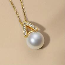 New Korean; European Style Minimalist Multi-Function Rhinestone & Imitation White Pearl Inverted "V" Necklace Earrings Set, Party, New Year, Valentine's Day Gift Accessories