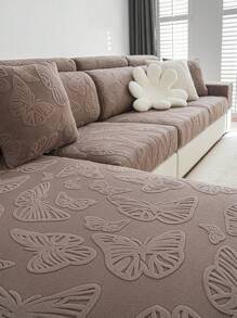 1 件提花弹力沙发套，1-2-3-4 座位 L 型沙发垫套，扶手套，适合所有季节 - 咖啡棕 - 查看 8