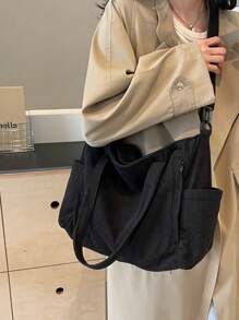 Large Capacity Tote Bag, Casual Shoulder Bag, Versatile & Minimalist
