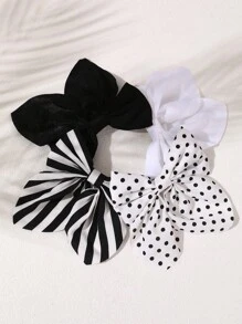 4 pièces Pinces à cheveux mode pour femmes/filles, imprimé vache noir et blanc, rayé, marguerite, pois et nœud, convient pour le port quotidien, cadeau idéal pour les meilleures amies, célébration du Ramadan