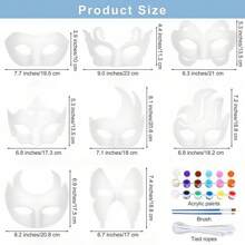 10 piezas Máscaras de gato DIY pintadas de blanco, máscaras en blanco de media cara para disfraz de animales, disfraces de Halloween, herramientas de maquillaje. [Uso versátil]: Las máscaras de gato son adecuadas para todas las personas y son un accesorio multifuncional para diversas ocasiones.
